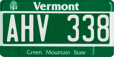 VT license plate AHV338