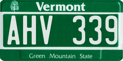 VT license plate AHV339