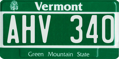 VT license plate AHV340
