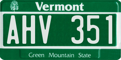 VT license plate AHV351