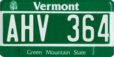 VT license plate AHV364
