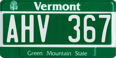 VT license plate AHV367