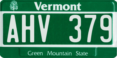 VT license plate AHV379