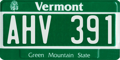 VT license plate AHV391