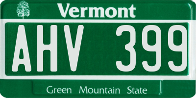VT license plate AHV399