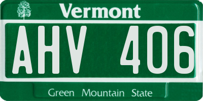 VT license plate AHV406