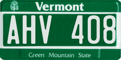 VT license plate AHV408