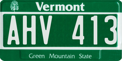 VT license plate AHV413