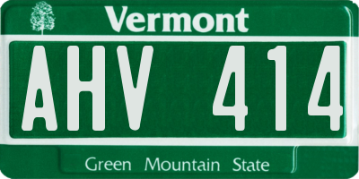 VT license plate AHV414