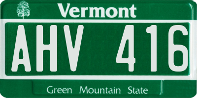 VT license plate AHV416