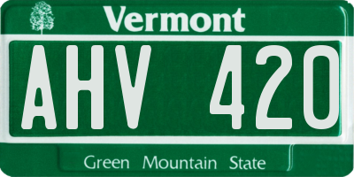 VT license plate AHV420