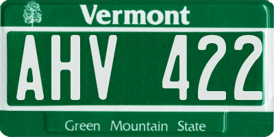 VT license plate AHV422