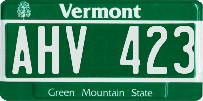 VT license plate AHV423