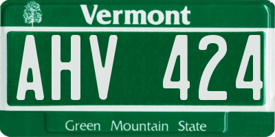 VT license plate AHV424