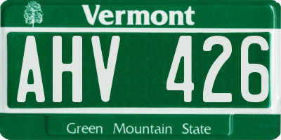 VT license plate AHV426