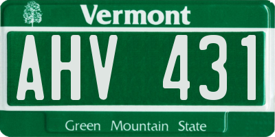 VT license plate AHV431