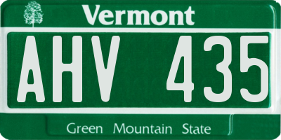 VT license plate AHV435