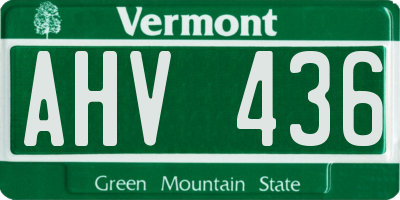 VT license plate AHV436