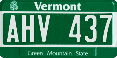 VT license plate AHV437