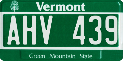 VT license plate AHV439