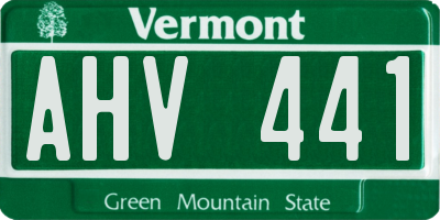 VT license plate AHV441