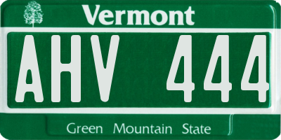 VT license plate AHV444