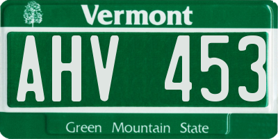 VT license plate AHV453