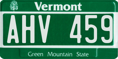 VT license plate AHV459