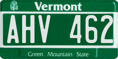 VT license plate AHV462