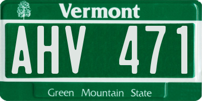 VT license plate AHV471