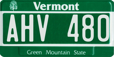 VT license plate AHV480