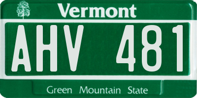 VT license plate AHV481