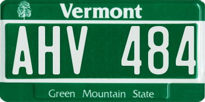 VT license plate AHV484