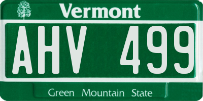 VT license plate AHV499