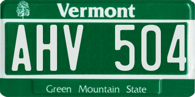 VT license plate AHV504