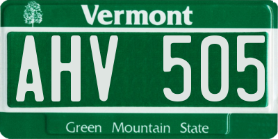 VT license plate AHV505