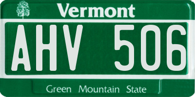VT license plate AHV506