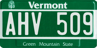 VT license plate AHV509