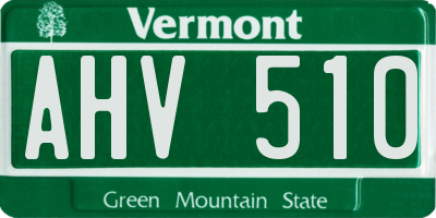 VT license plate AHV510