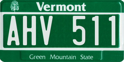VT license plate AHV511