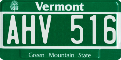 VT license plate AHV516