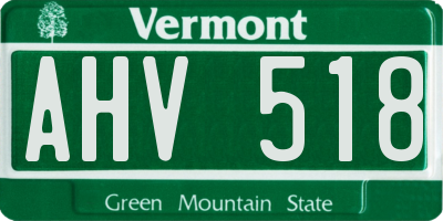 VT license plate AHV518