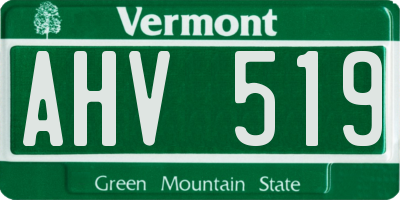 VT license plate AHV519