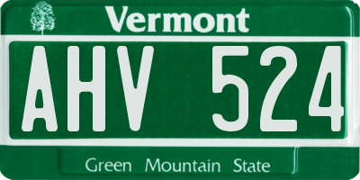 VT license plate AHV524