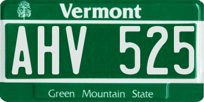 VT license plate AHV525