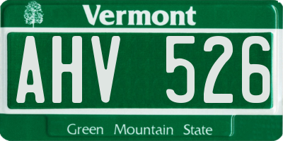 VT license plate AHV526