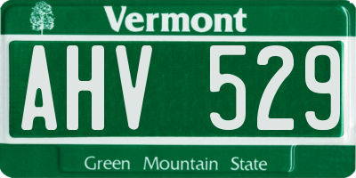 VT license plate AHV529