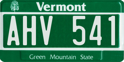 VT license plate AHV541