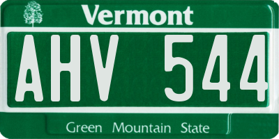 VT license plate AHV544