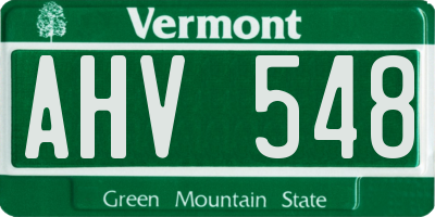 VT license plate AHV548